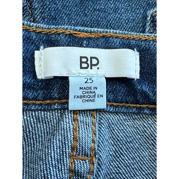 BP Womens Cut-Off Shorts Blue Distressed Frayed Dark Wash Stretch Denim 25 New - Picture 7 of 8